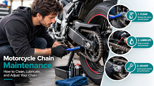Motorcycle Chain Maintenance: How to Clean, Lubricate, and Adjust Your Chain?